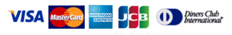 VISA・mastercard・American Express・JCB・Diners Club