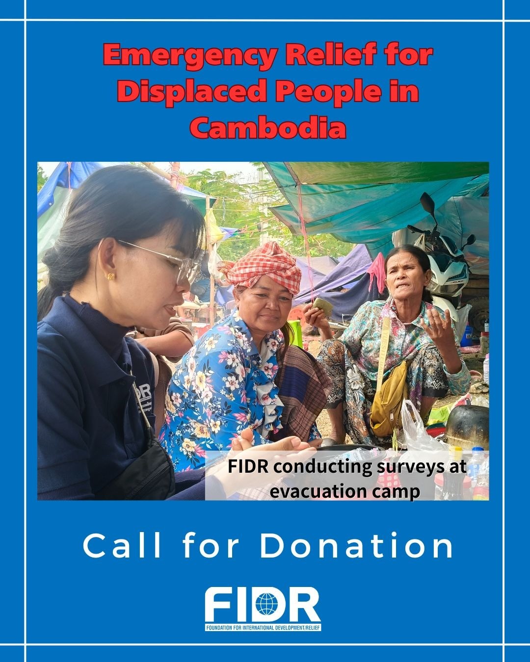Call for Donation: Emergency Relief for Displaced People in Cambodia